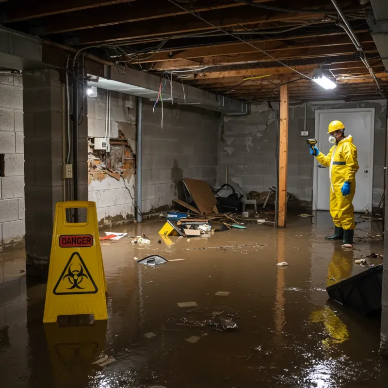 Flooded Basement Electrical Hazard in Concord, AL Property