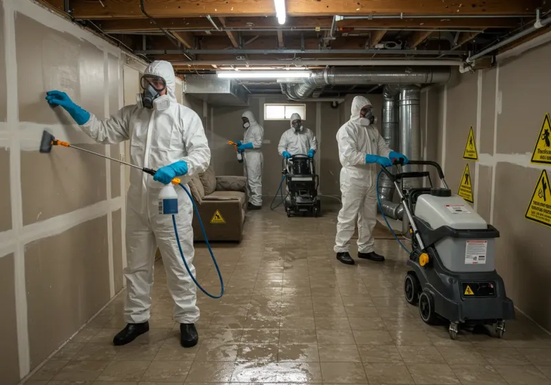 Basement Moisture Removal and Structural Drying process in Concord, AL